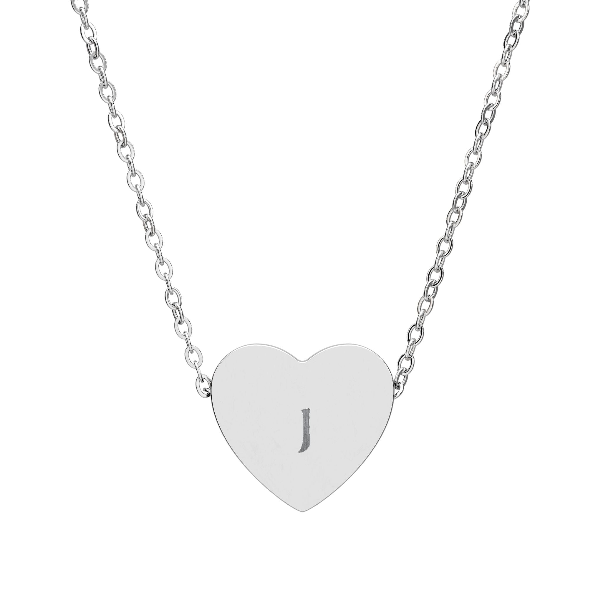 Heart Necklace (Engraving -J)