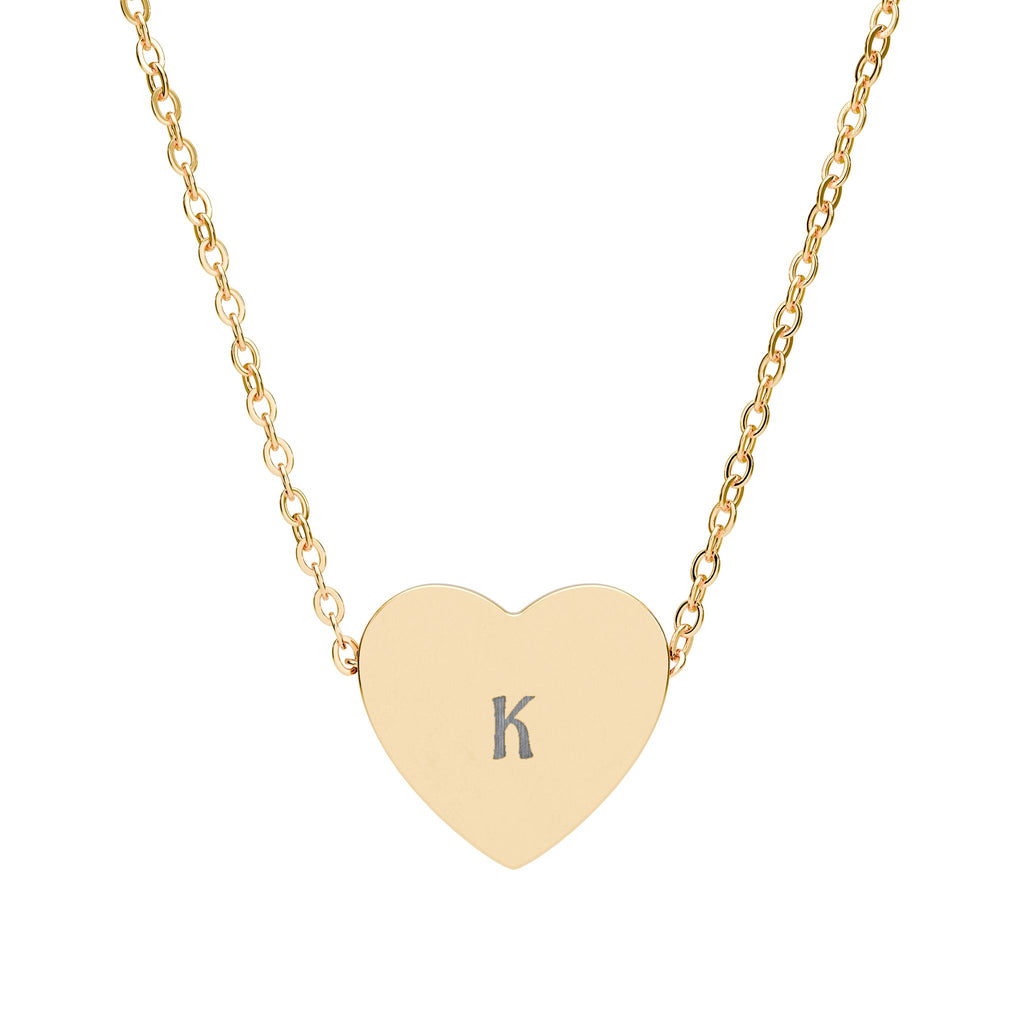Heart Necklace (Engraving -K)